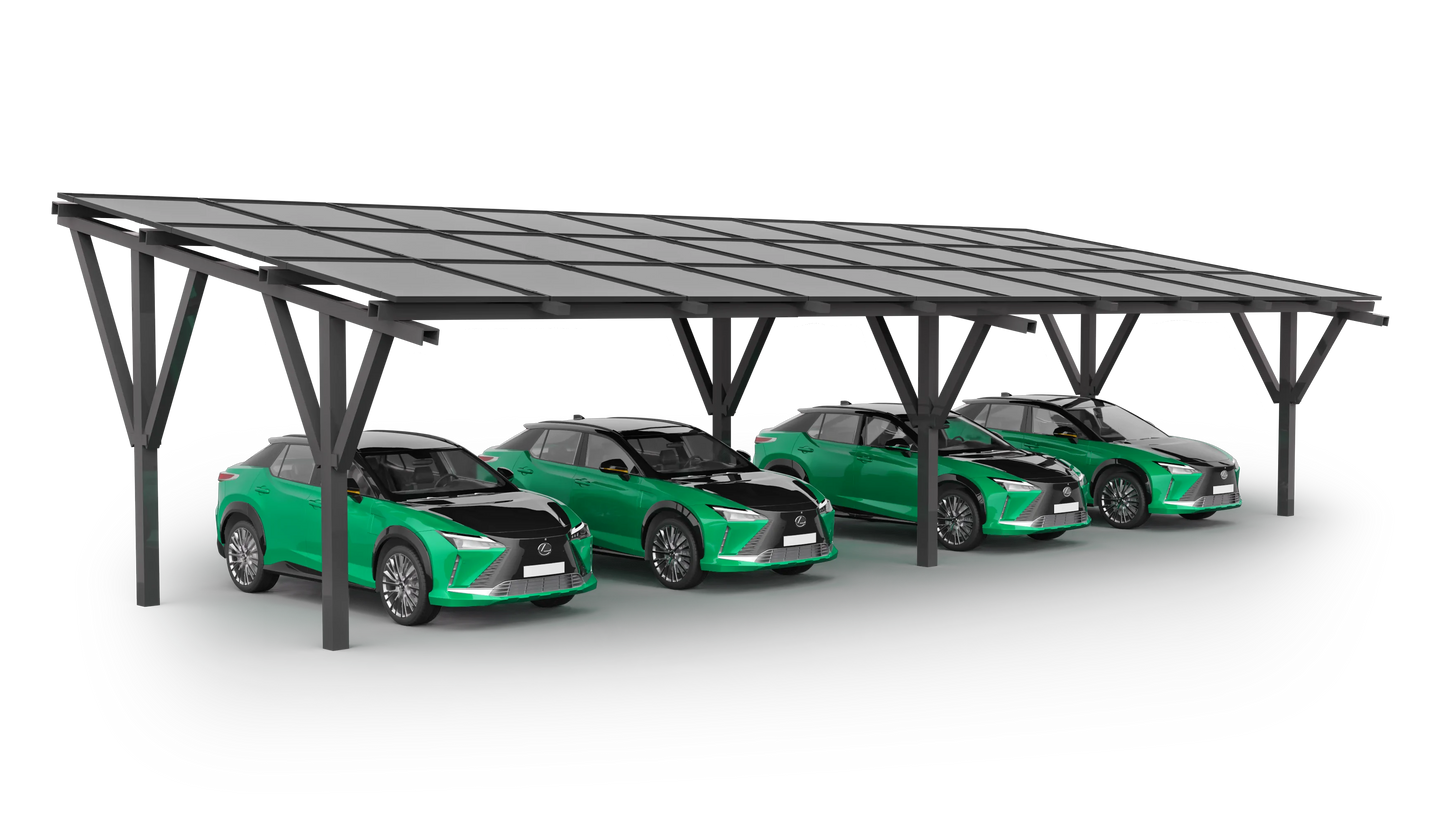 Solar Carport for 4 cars (including solar panels)