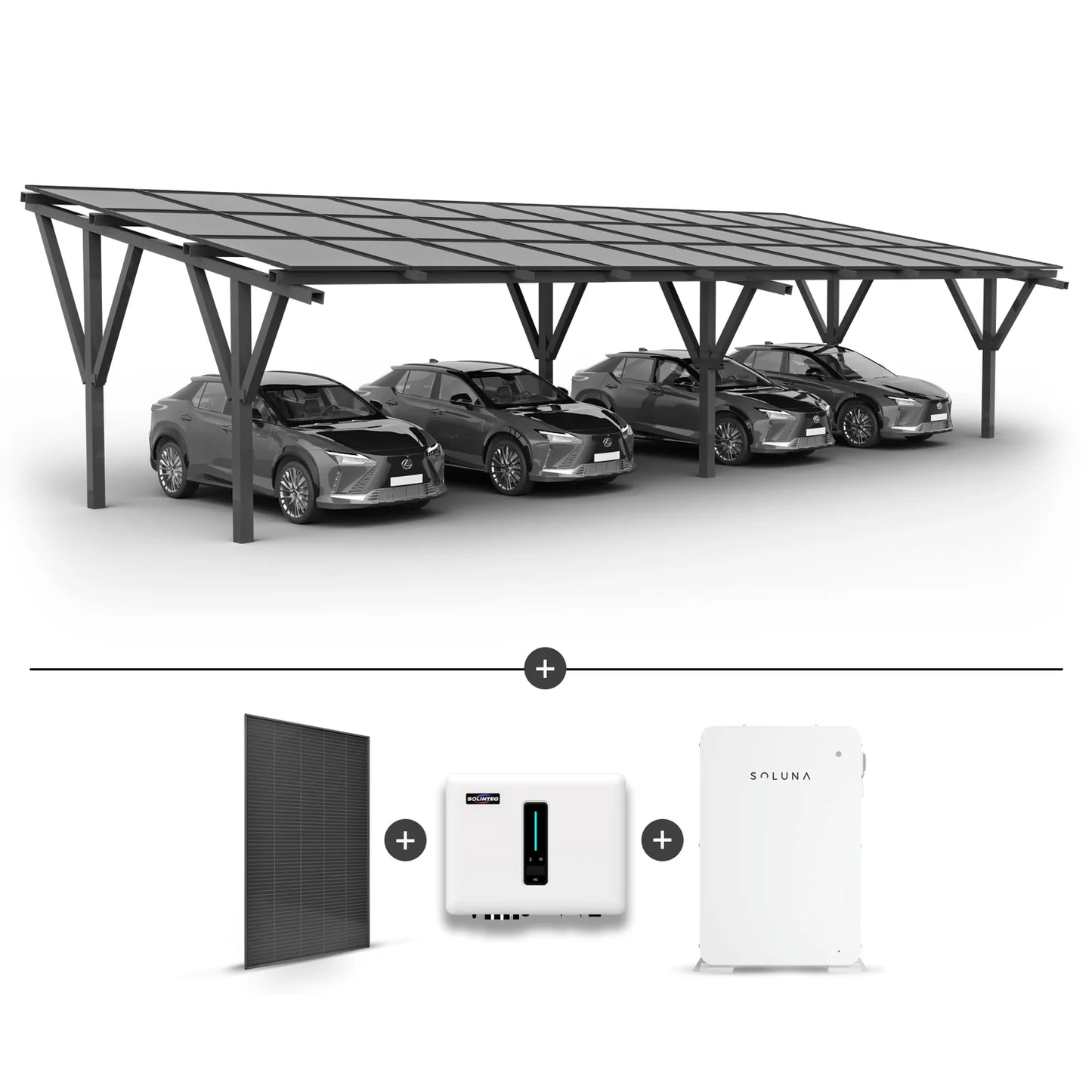 Solar Carport for 4 cars (including solar panels)