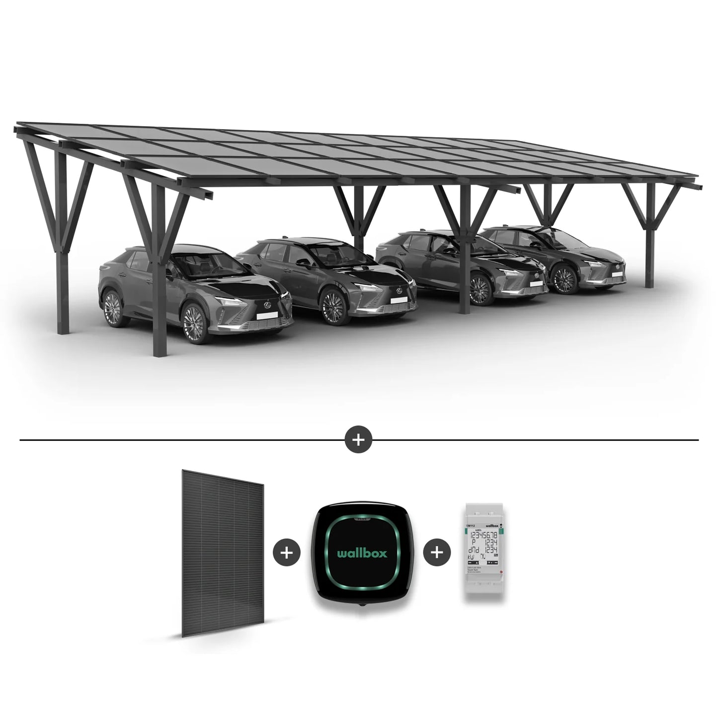 Solar Carport for 4 cars (including solar panels)