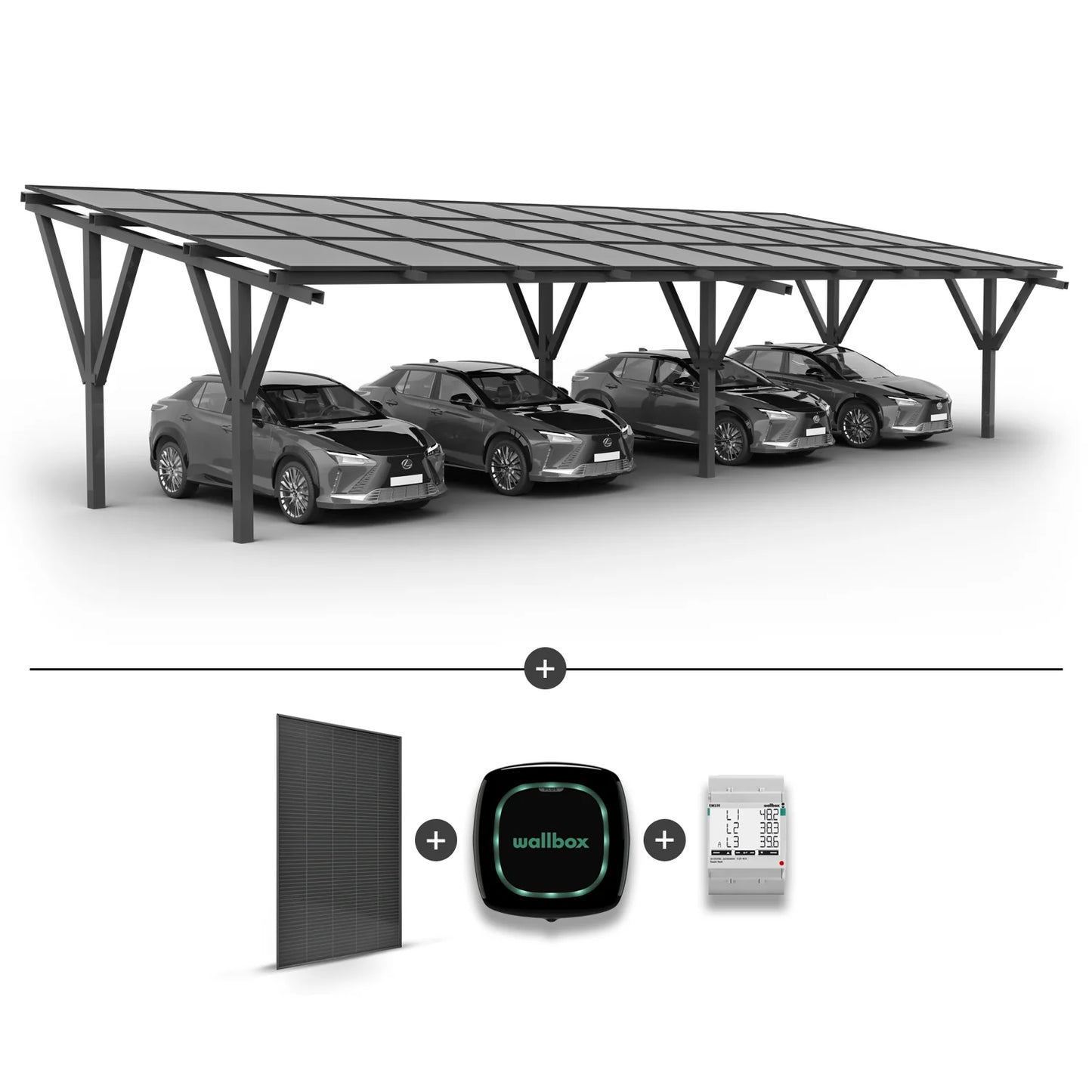 Solar Carport for 4 cars (including solar panels)