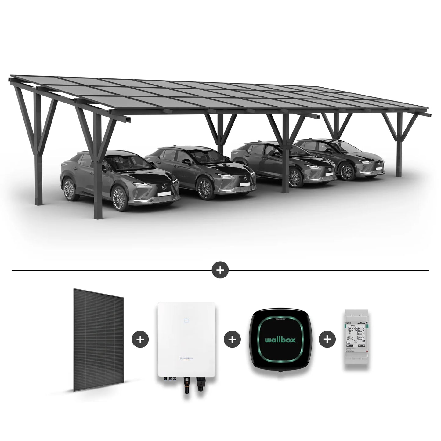 Solar Carport for 4 cars (including solar panels)